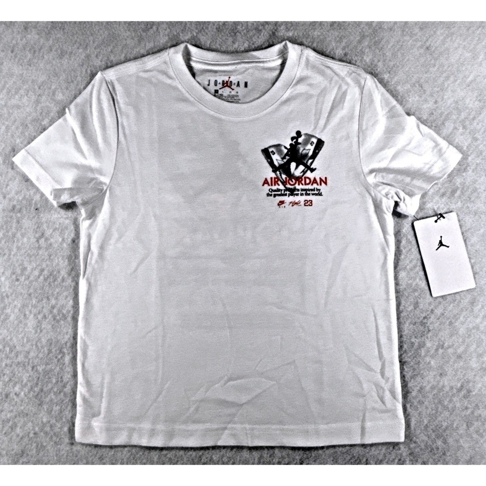 Jordan Youth XS 3-4 Years White Pixel Graphic Basketball T Shirt NWT